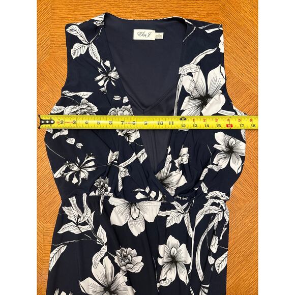 Eliza J Blue and White Floral Sleeveless Dress Size 10 - Picture 4 of 7